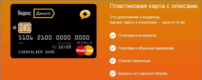 Банковская карта Яндекс Деньги